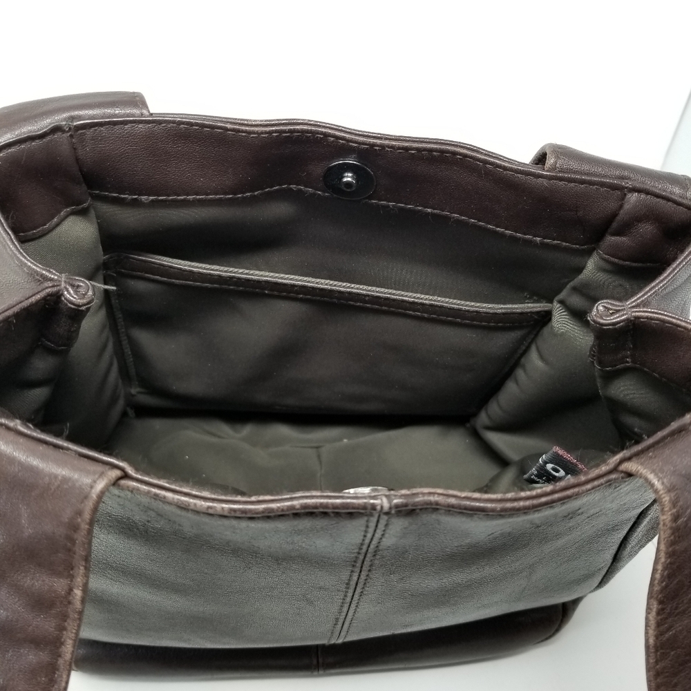 Wilsons Leather Shoulder Bag Magnetic Snap Closure Double Strap Brown Soft - Picture 11 of 16